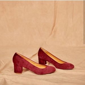 Sezane Deep Red Block Heels